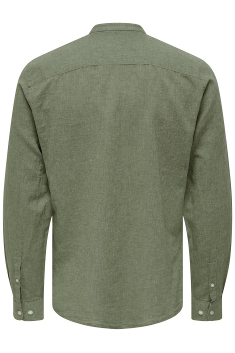 Only & Sons onscaiden ls solid linen mao shirt